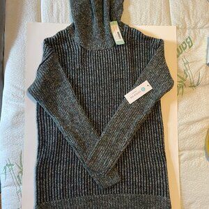 Small - Leo & Nicole - Tamra Cowl Neck Zipper Detail Cotton Blend Pullover NWT
